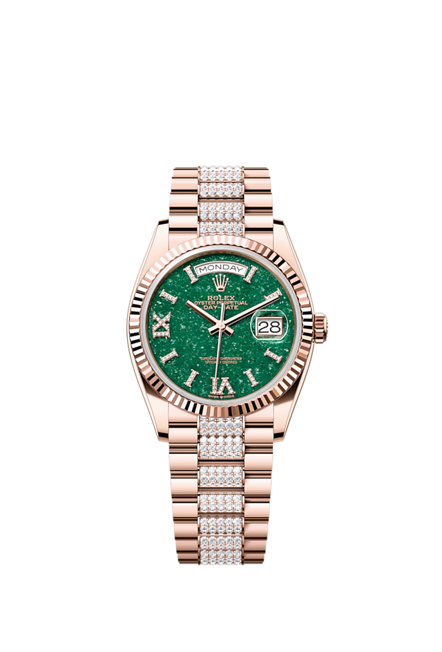 Day-Date 36, 18k Everose Gold with Diamond-set, 36mm, Ref# 128235-0069