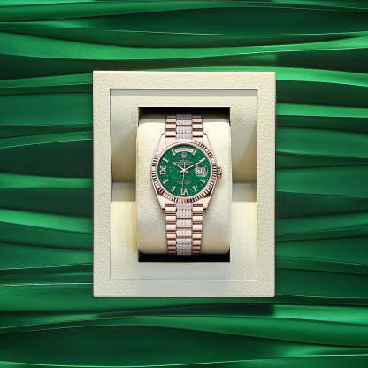 Day-Date 36, 18k Everose Gold with Diamond-set, 36mm, Ref# 128235-0069