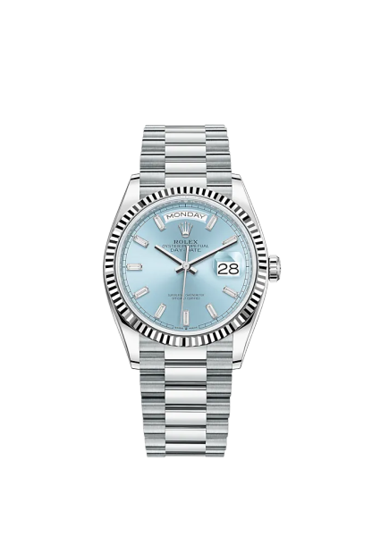 Day-Date, 36mm, Platinum, Ref# 128236-0009