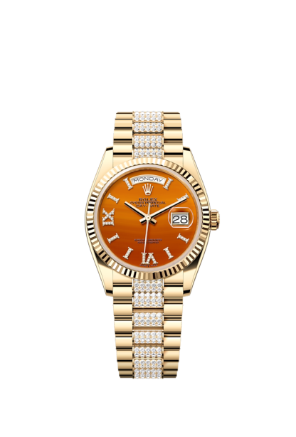 Day-Date 36, 18k Yellow Gold with Diamond-set, 36mm, Ref# 128238-0089