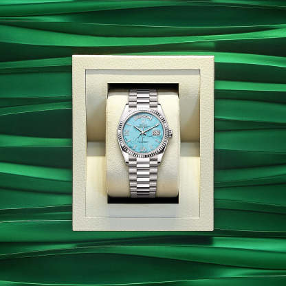 Day-Date 36, 18k White Gold with Diamond-set, 36mm, Ref# 128239-0044
