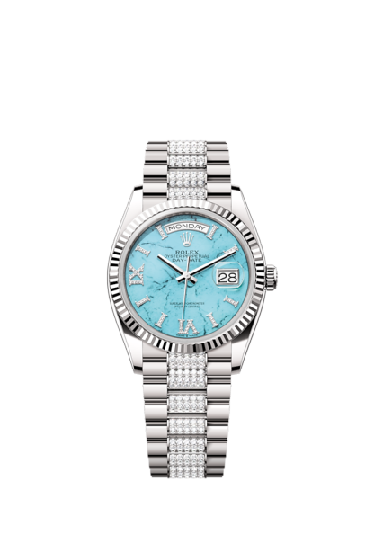 Day-Date 36, 18k White Gold with Diamond-set, 36mm, Ref# 128239-0045