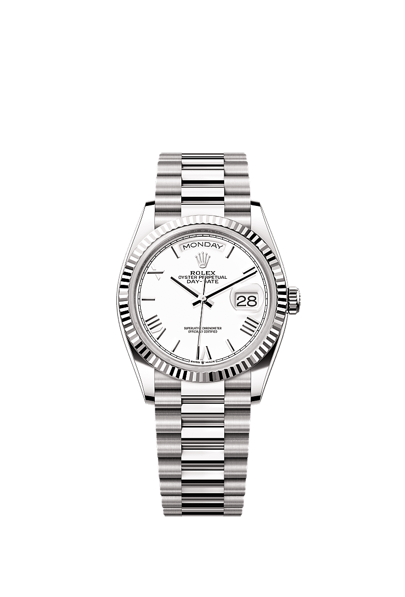 Day-Date 36  Oyster, 36 mm, white gold  Reference 128239
