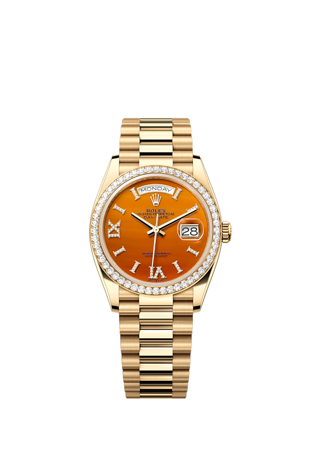 Day-Date 36, 18k Yellow Gold with Diamond-set, 36mm, Ref# 128348rbr-0049