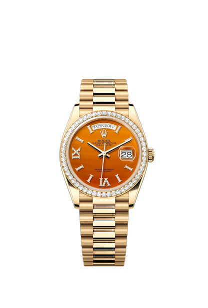 Day-Date 36, 18k Yellow Gold with Diamond-set, 36mm, Ref# 128348rbr-0049