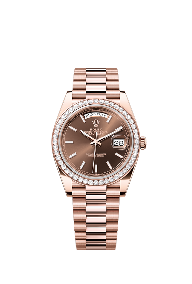 Day-Date 40, 18k Everose Gold with Diamond-set, 40mm, Ref# 228345rbr-0024
