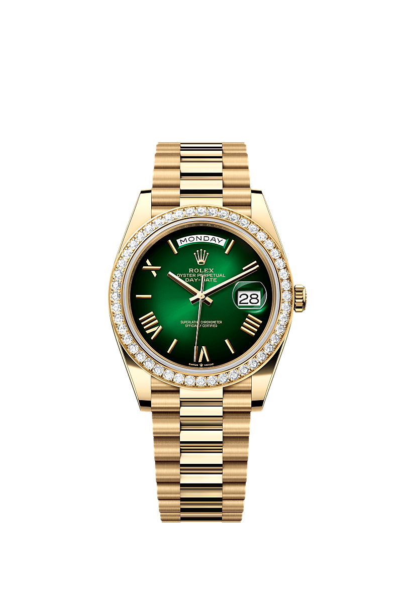 Day-Date 40  Oyster, 40 mm, yellow gold and diamonds  Reference 228348RBR