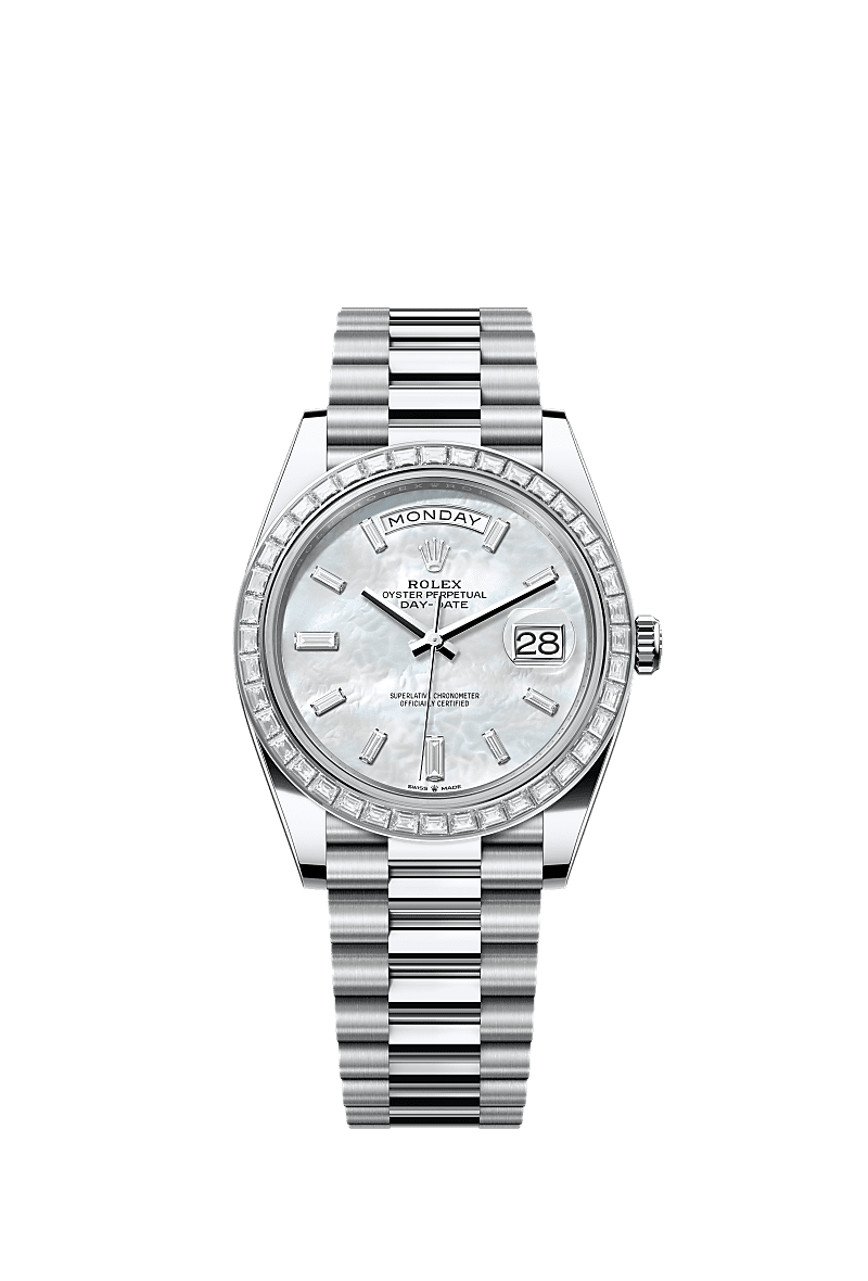 Day-Date 40  Oyster, 40 mm, platinum and diamonds  Reference 228396TBR