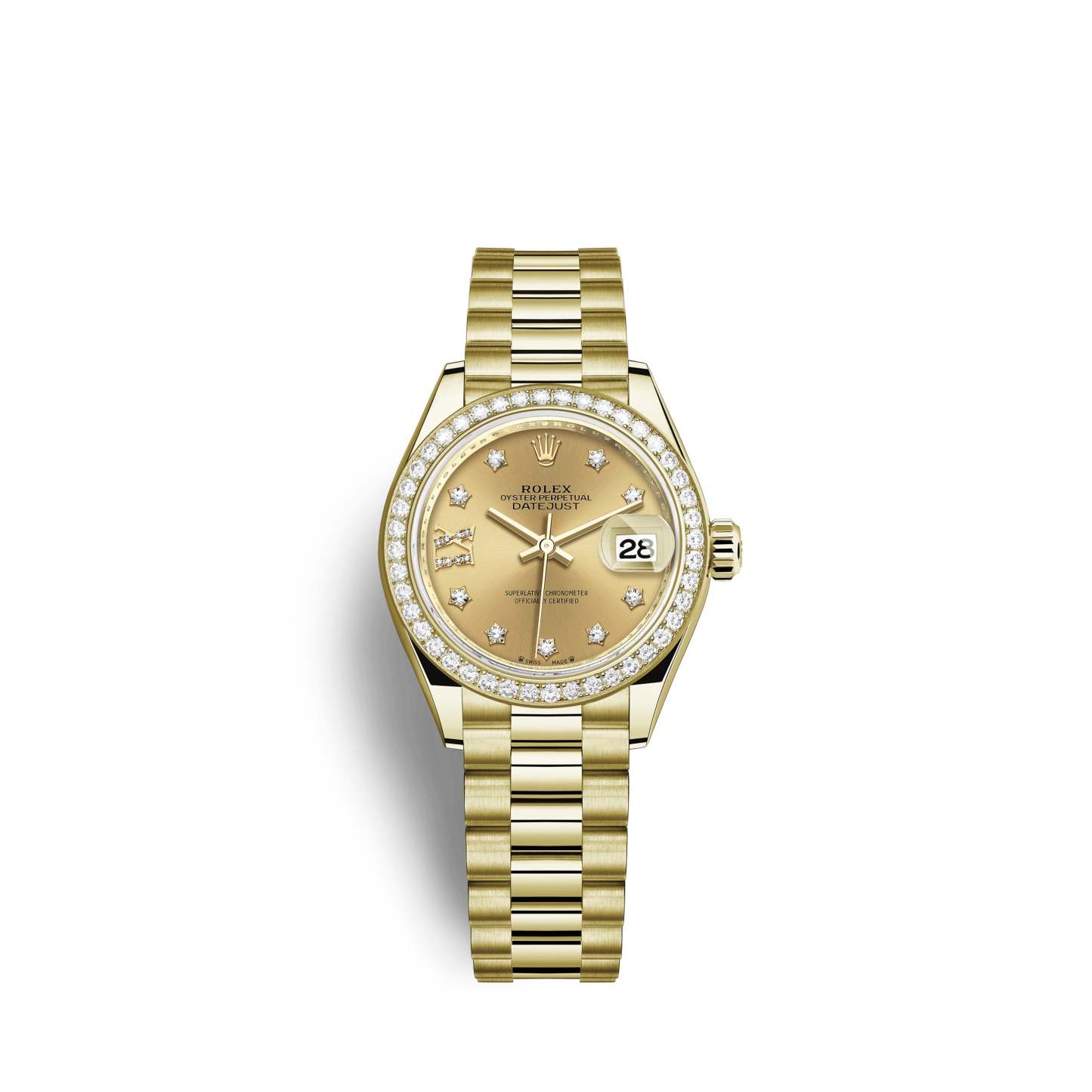 Lady-Datejust 28, 18kt Yellow Gold and diamonds, Ref# 279138RBR-0006