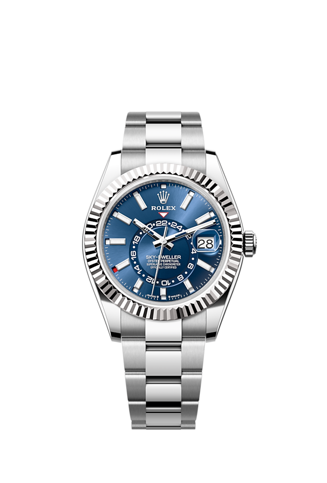 Sky-Dweller, 42mm, Oystersteel and 18k White Gold, Blue, Oyster, Ref# 336934-0005