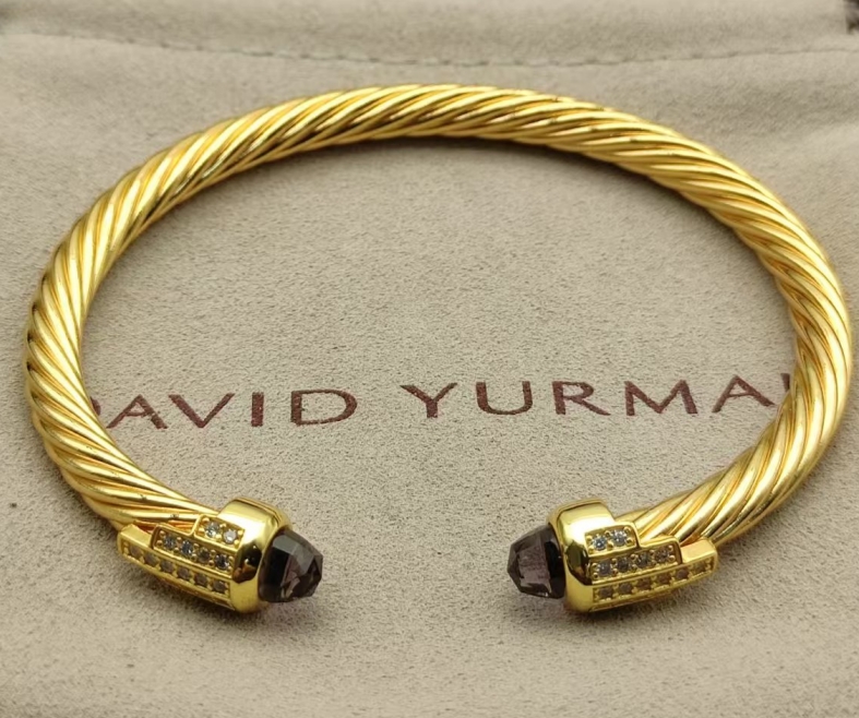 Cable Bracelet with Purple Topaz & Diamond Accents  5mm