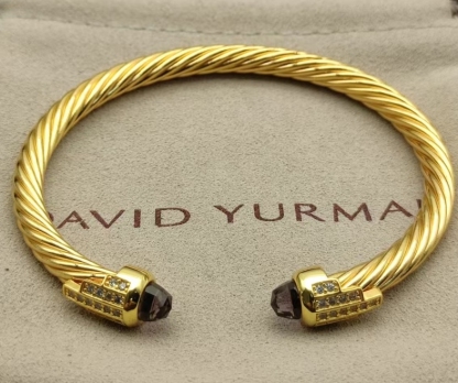 Cable Bracelet with Purple Topaz & Diamond Accents  5mm