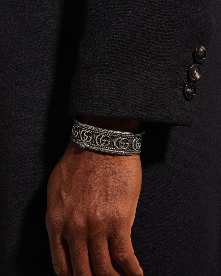 Garden Double G Snake Cuff Bracelet - Silver