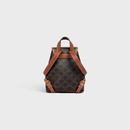 MINI BACKPACK FOLCO in Triomphe Canvas and calfskin