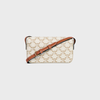 SHOULDER BAG CLAUDE in Triomphe canvas and calfskin