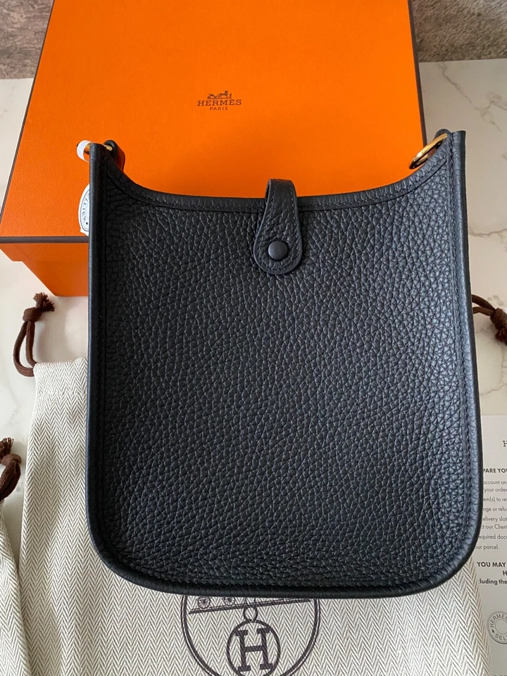 New Authentic  Mini Evelyne 16 Amazone Bag Handbag Clemence Black Noir GHW