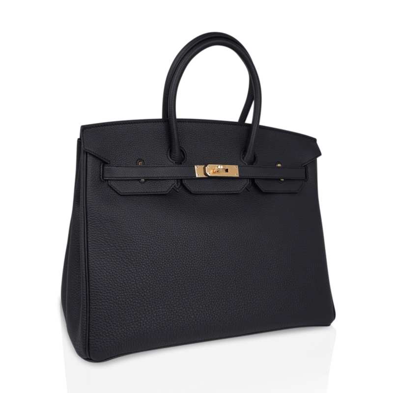 Limited Edition Birkin 35 Bag Plomb (Off Black) Togo Leather with Gold Hardware