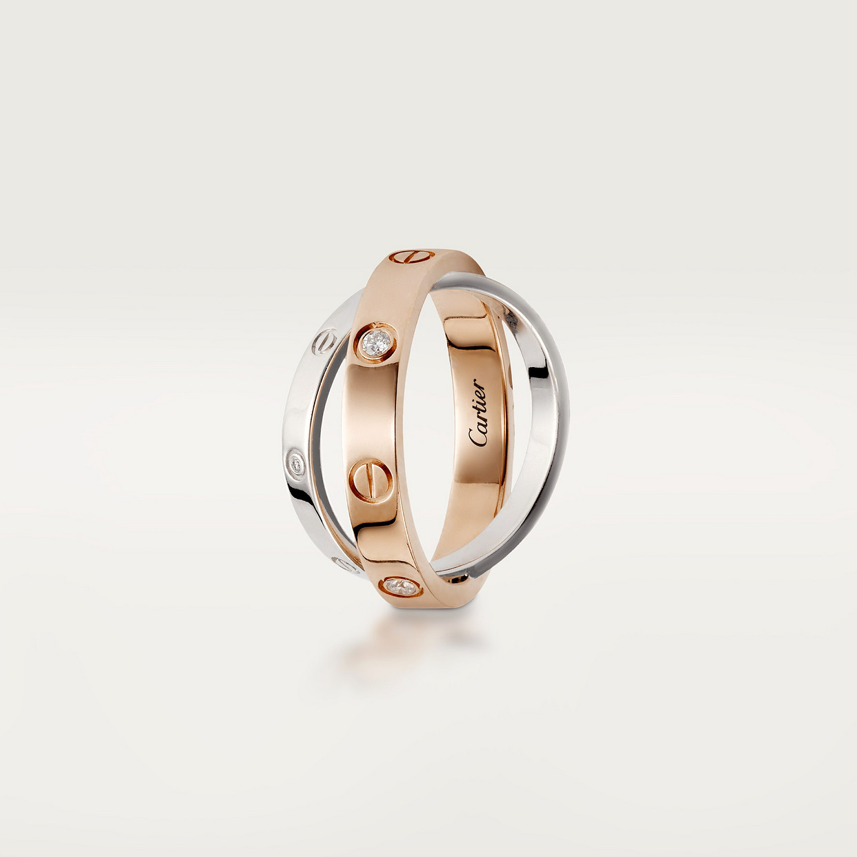 LOVE ring, 6 diamonds
