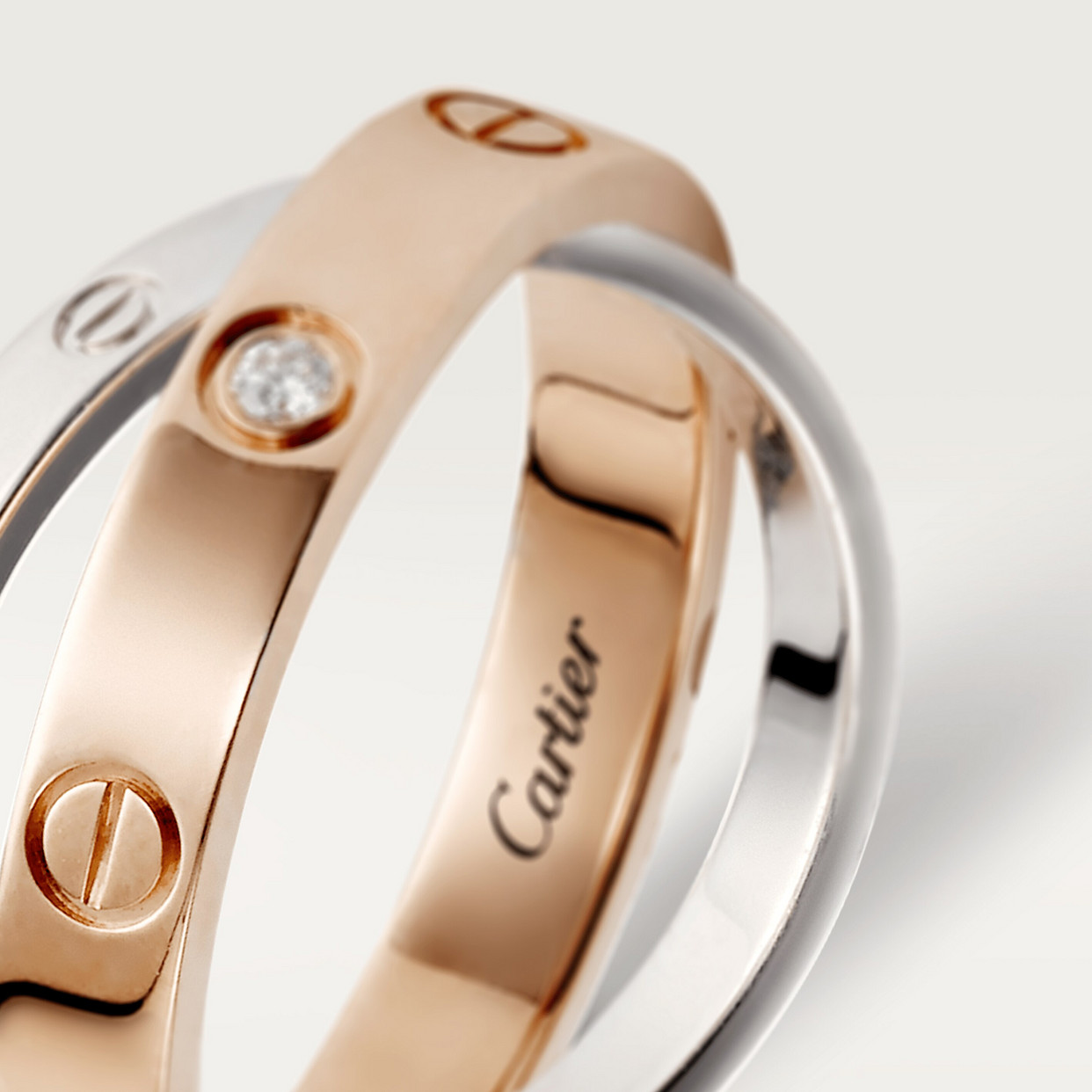 LOVE ring, 6 diamonds