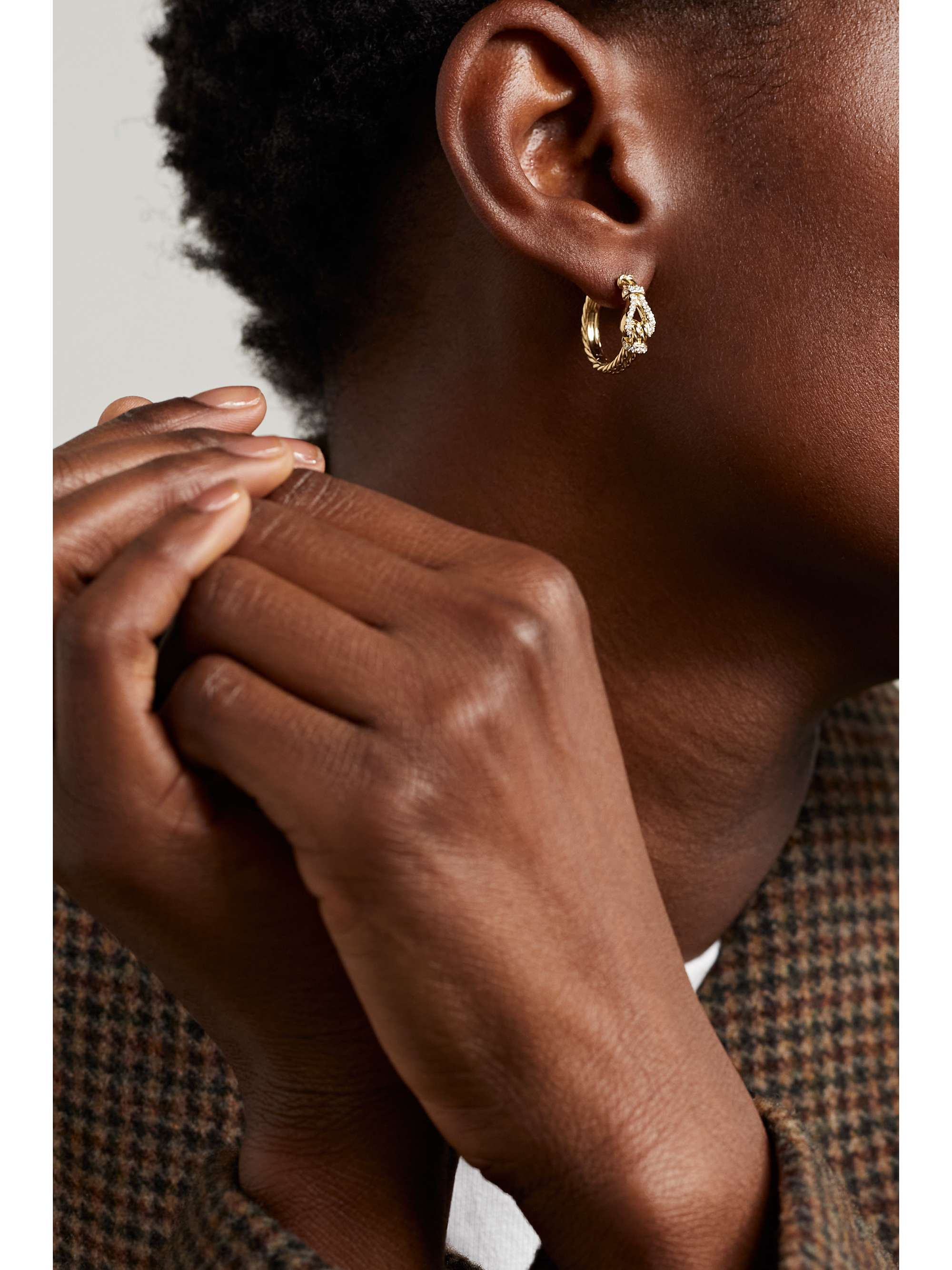 Thoroughbred Loop Hoop 18-karat gold diamond earrings