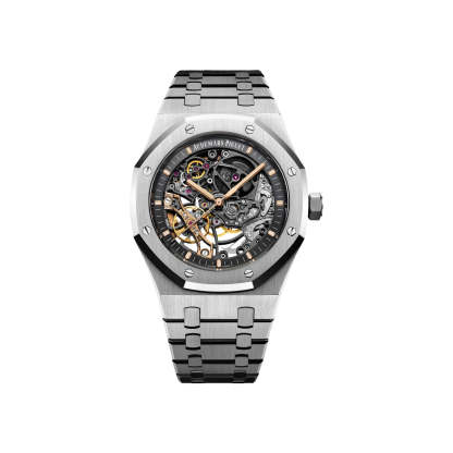 Royal Oak DOUBLE BALANCE WHEEL OPENWORKED Ref# 15407ST.OO.1220ST.01