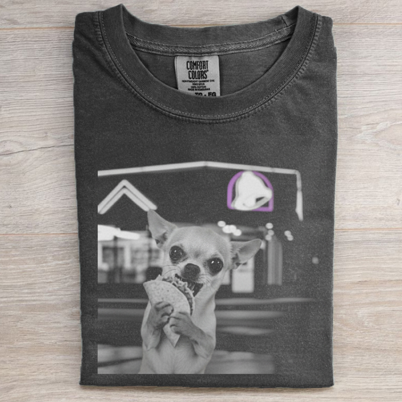 Retro Style Chihuahua taco meme T-shirt 