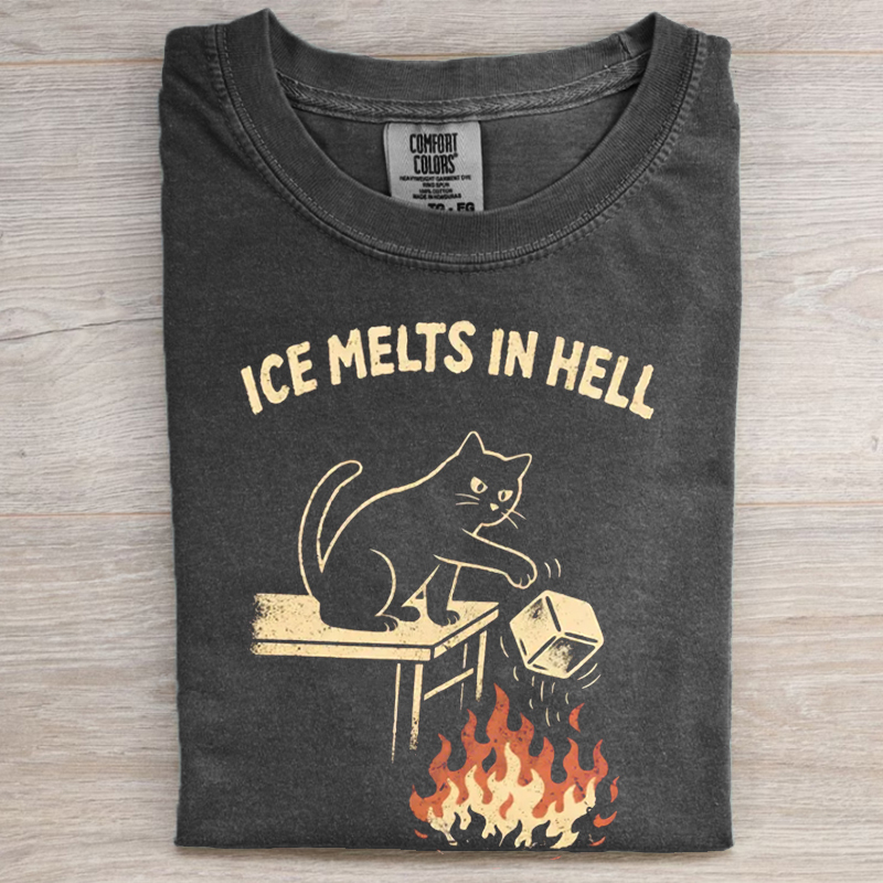 Ice Melts In Hell Cat Protest T-shirt
