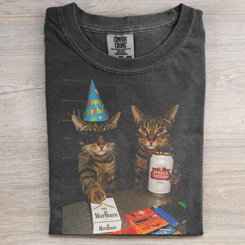 Retro Style Cat party T-shirt