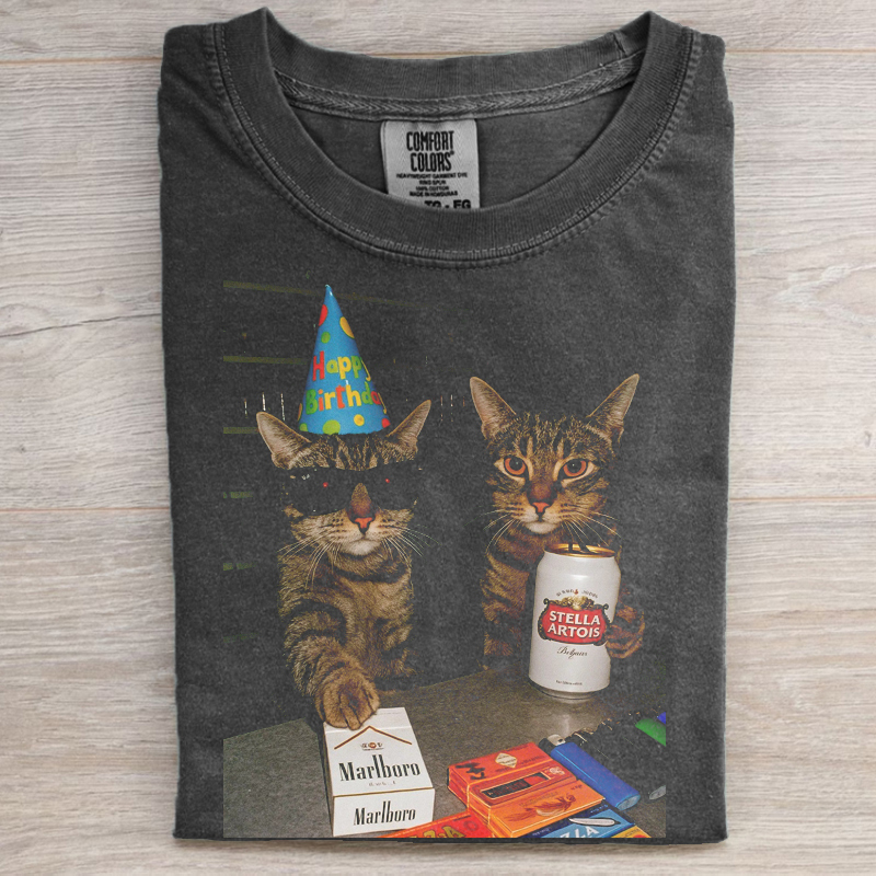 Retro Style Cat party T-shirt