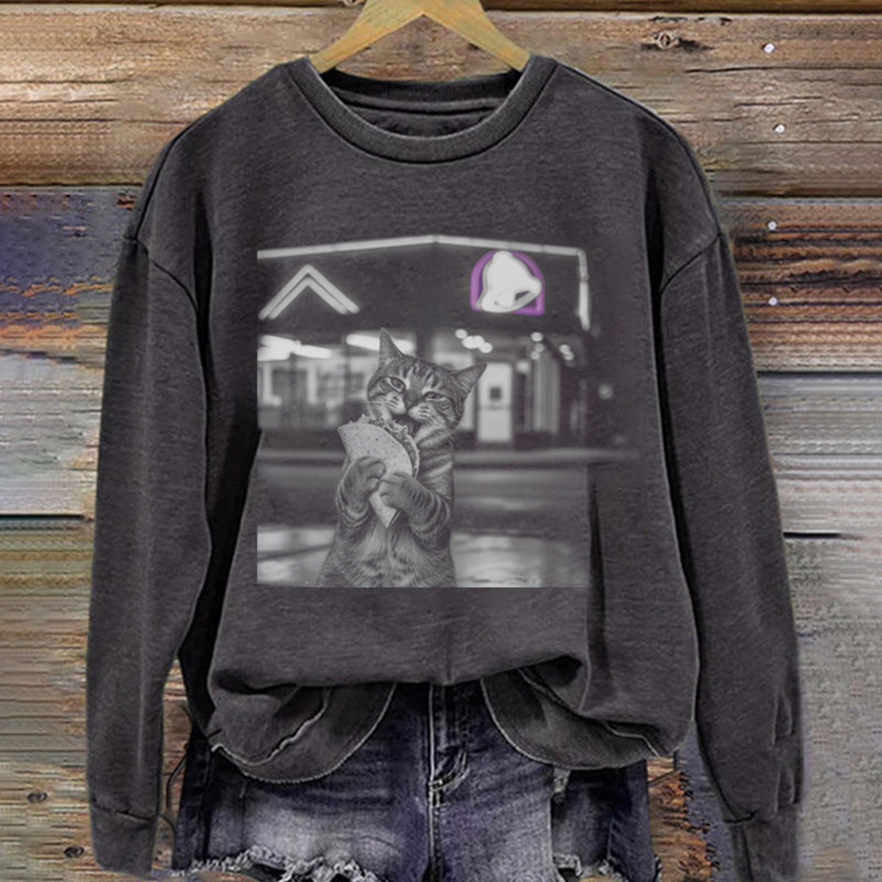 Funny cat taco meme Sweatshirt