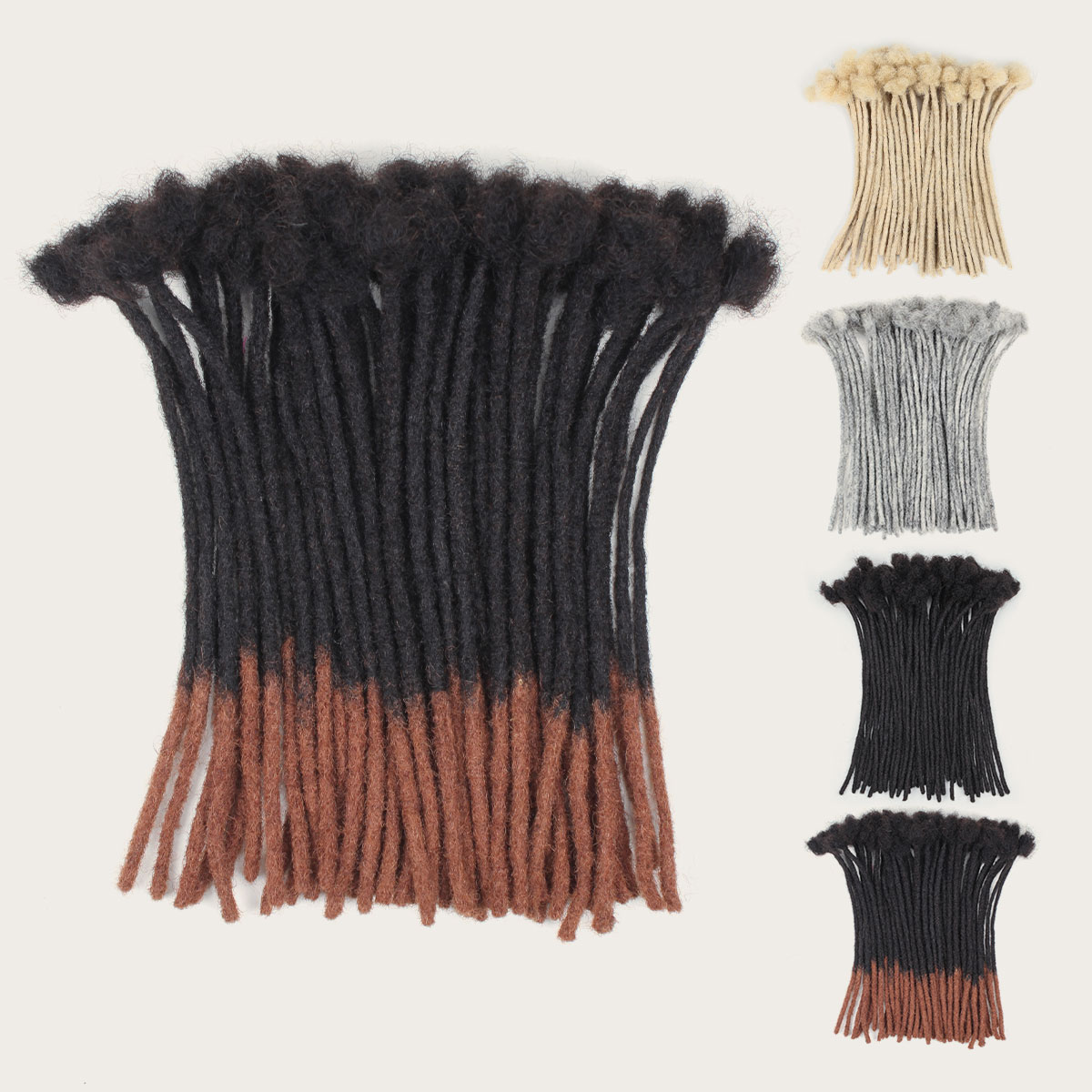 #1B/30 Red Loc Extensions Human Hair, 0.6 cm Width Human Hair Dreadlock Extensions 6-18 Inch