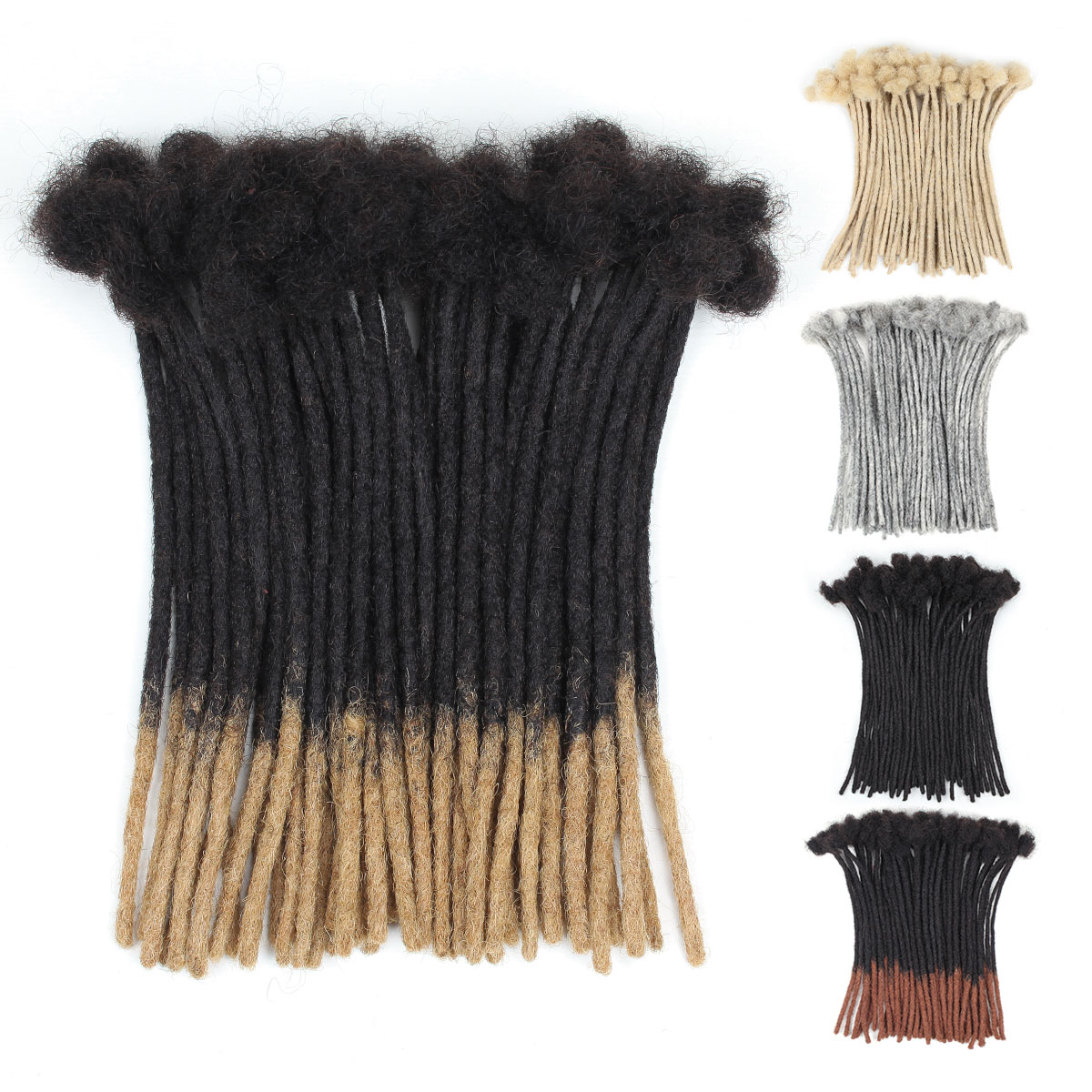 #1B/27 Honey Loc Extensions Human Hair, 0.6 cm Width Human Hair Dreadlock Extensions 6-18 Inch