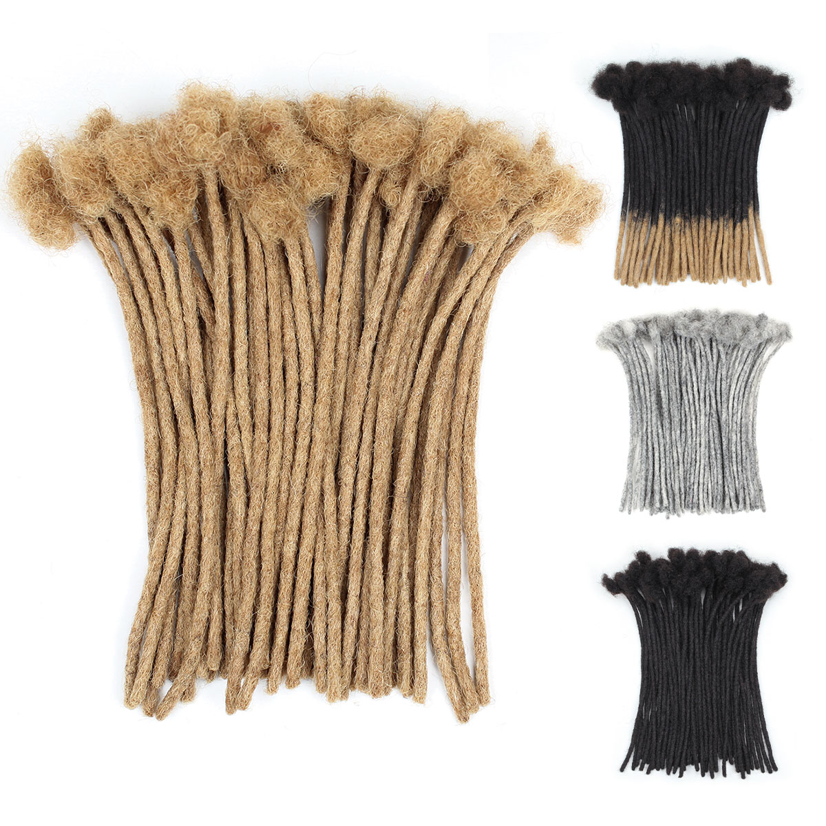 #27 Honey Loc Extensions Human Hair, 0.6 cm Width Human Hair Dreadlock Extensions 6-18 Inch