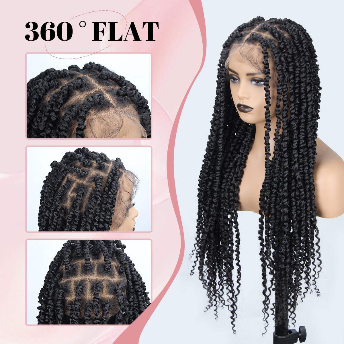 30 inch Passion Twist Wig for Black Women, Full Lace Knotless Twist Wig Twist Lace with Baby Hair