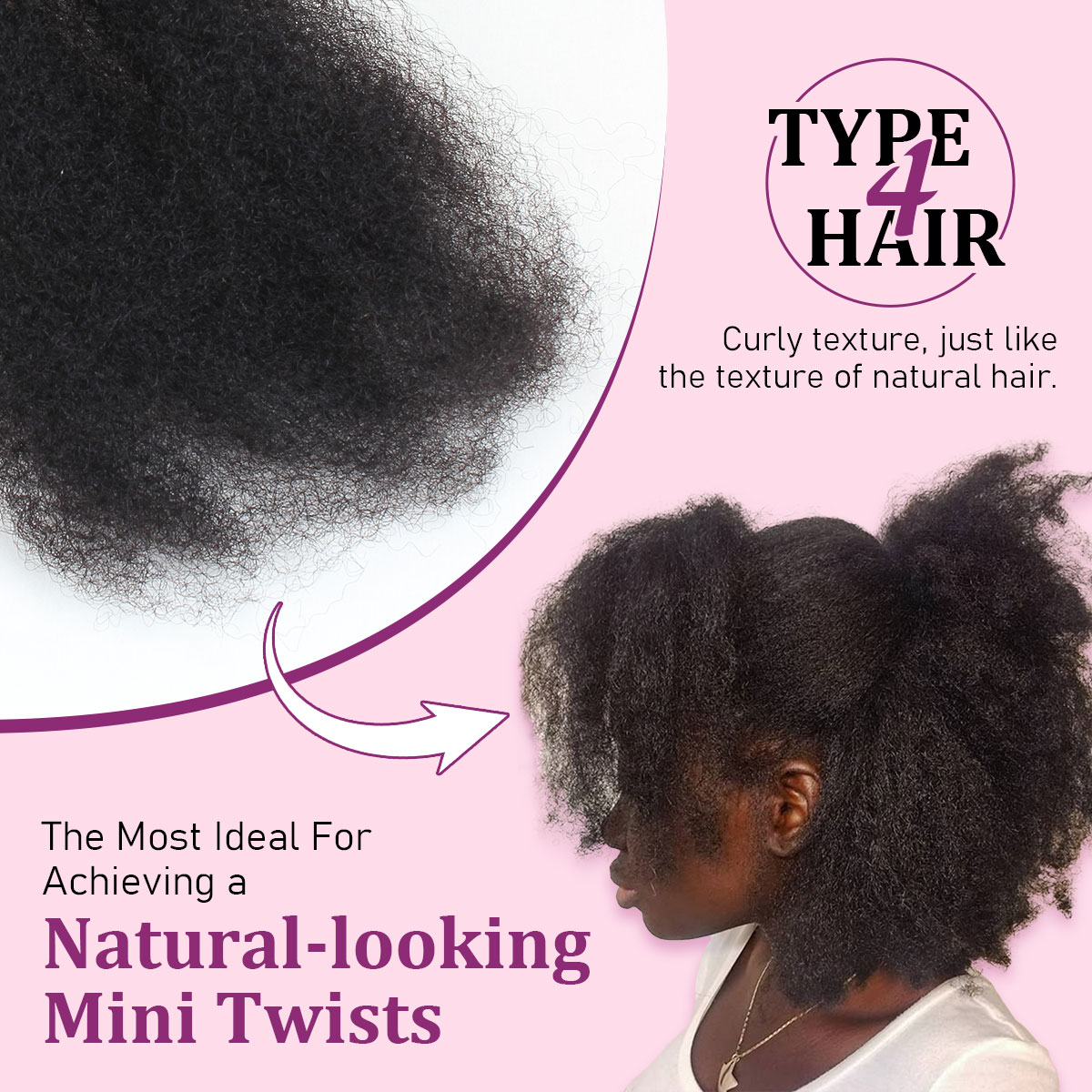 Sangtok Afro Kinkys Bulk Human Hair, 4c Curly Hair for Permanent Sister Locs/ Mini Twists/Braids/Repair Can Dye and Bleach Honey Blonde