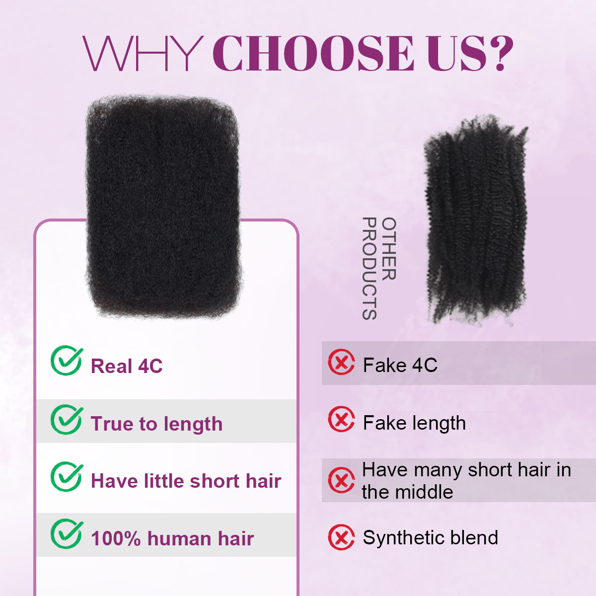 Sangtok Afro Kinkys Bulk Human Hair, 4c Curly Hair for Permanent Sister Locs/ Mini Twists/Braids/Repair Can Dye and Bleach Medium Brown