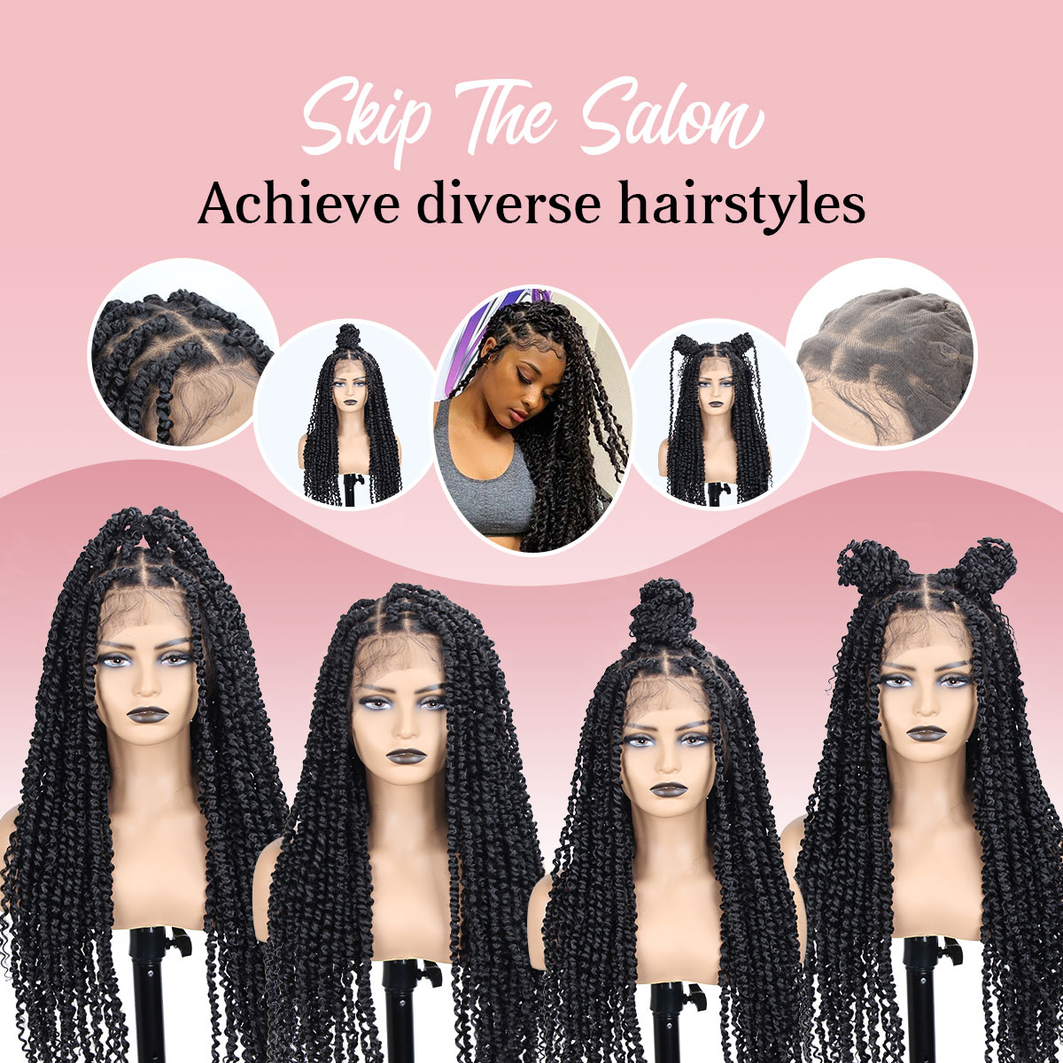 30 inch Passion Twist Wig for Black Women, Full Lace Knotless Twist Wig Twist Lace with Baby Hair