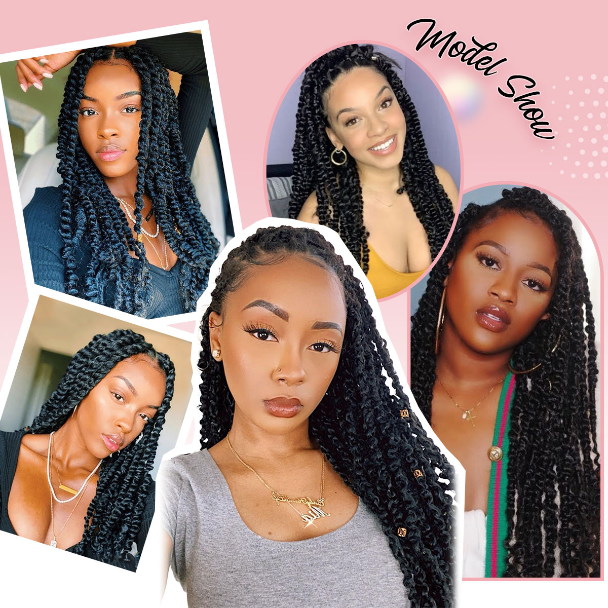 30 inch Passion Twist Wig for Black Women, Full Lace Knotless Twist Wig Twist Lace with Baby Hair