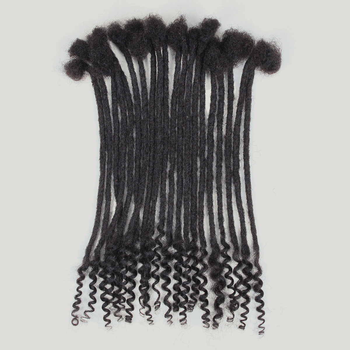 Sangtok 8 inch 40 Strands Loc Extensions Human Hair Curly Ends, 0.4cm Width Human Hair Loc Extensions 8-12 Inch