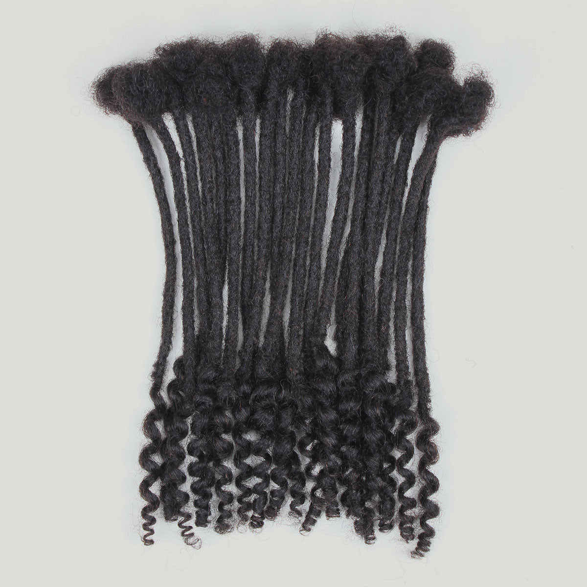 Sangtok 8 inch 40 Strands Loc Extensions Human Hair Curly Ends, 0.4cm Width Human Hair Loc Extensions 8-12 Inch