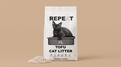 REPET high quality Natural Clumping Tofu Cat Litter 5.5LB – Flushable & Dust Free Cat Litter, Strong Odor Control, Eco-Friendly Pellets, Low Tracking, Original Flavor