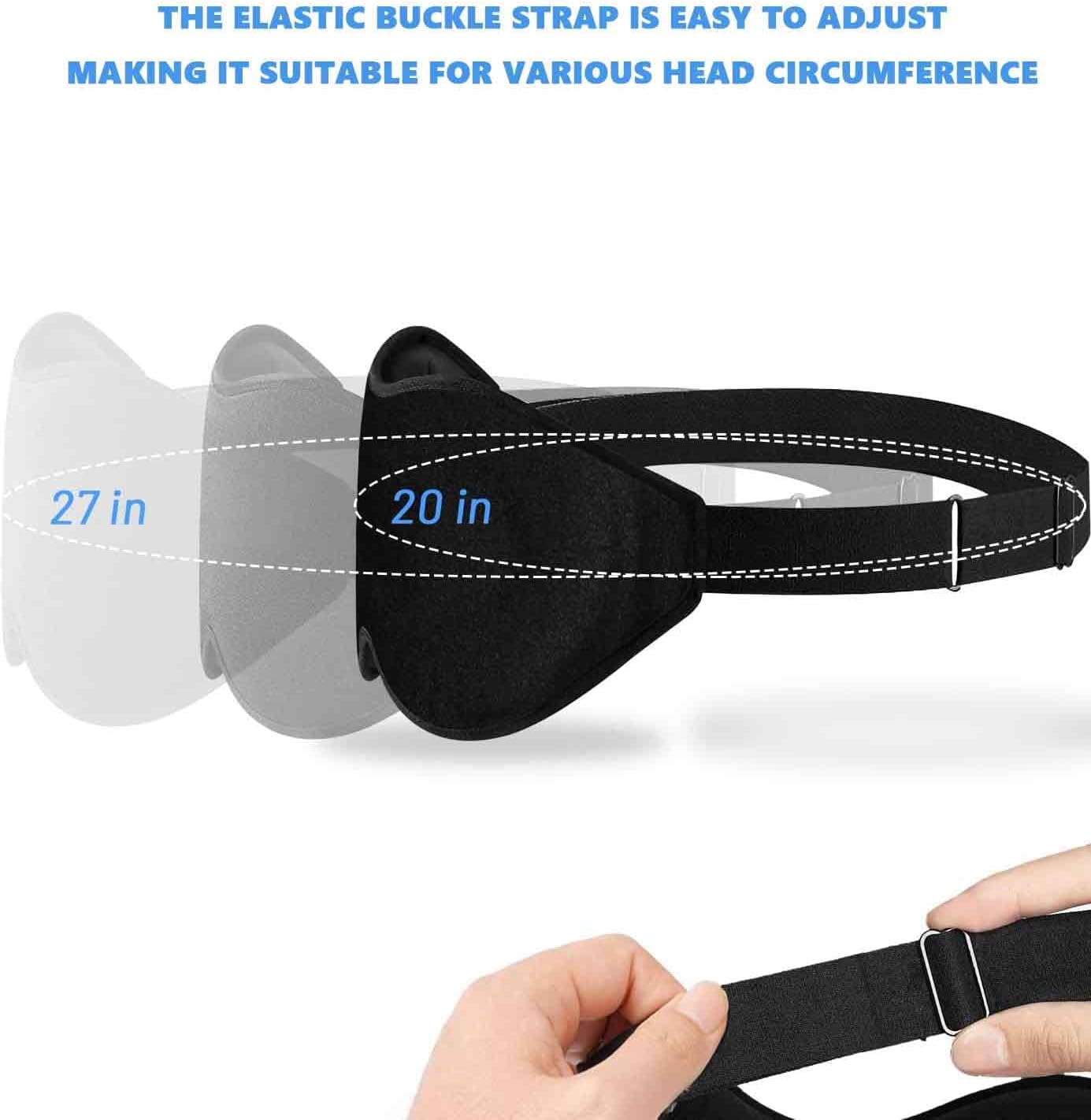 Sleep Eye Mask for Side Sleeper, Lash Extensions 3D Contoured Cup Sleeping Mask for Men Women, Travel Blackout Night Blindfold Eye Shade Cover with Adjustable Strap (Black-Side Sleeper)