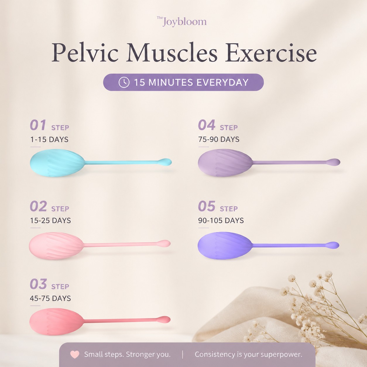 The Joybloom 5-Piece Progressive Weighted Kegel Ball Set
