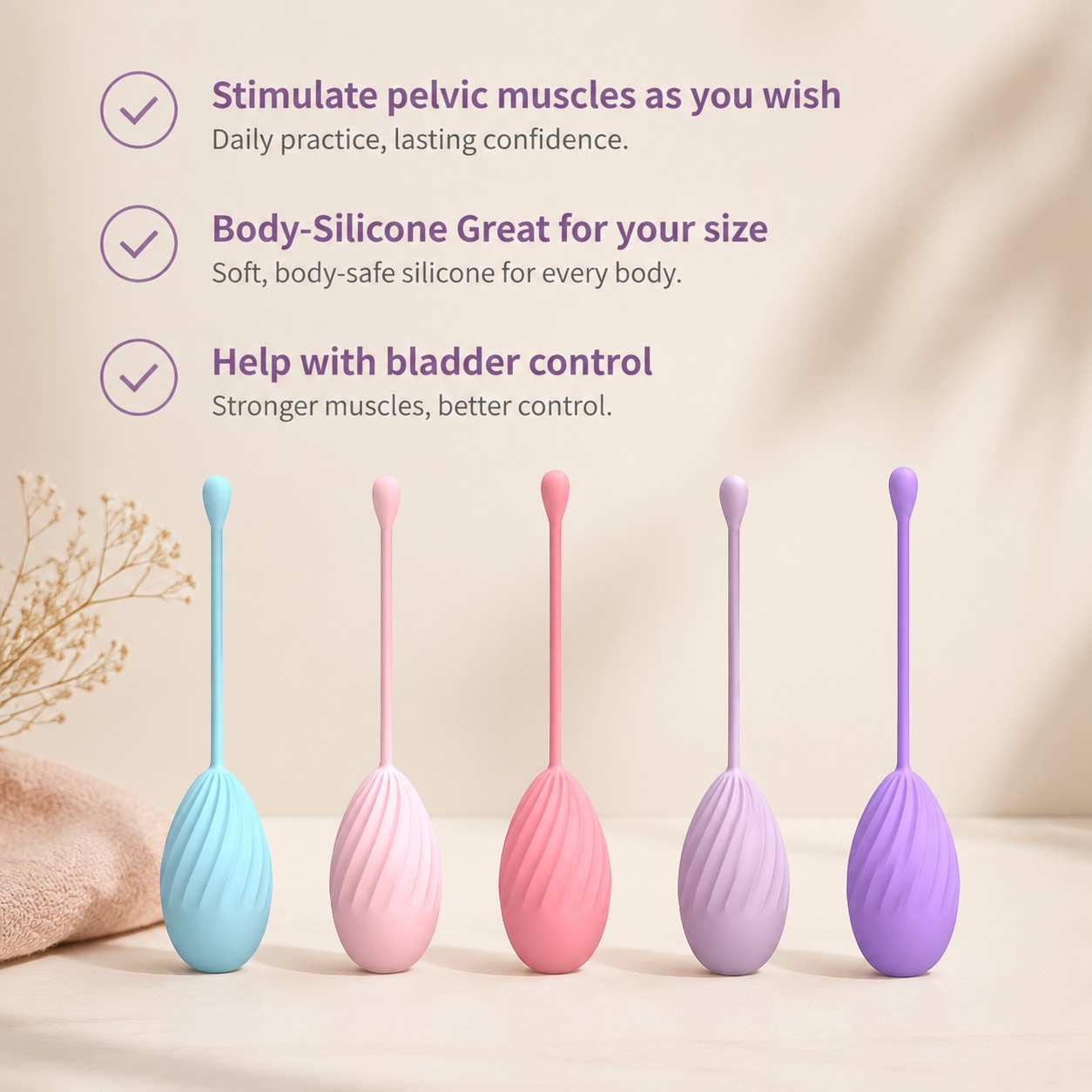 The Joybloom 5-Piece Progressive Weighted Kegel Ball Set