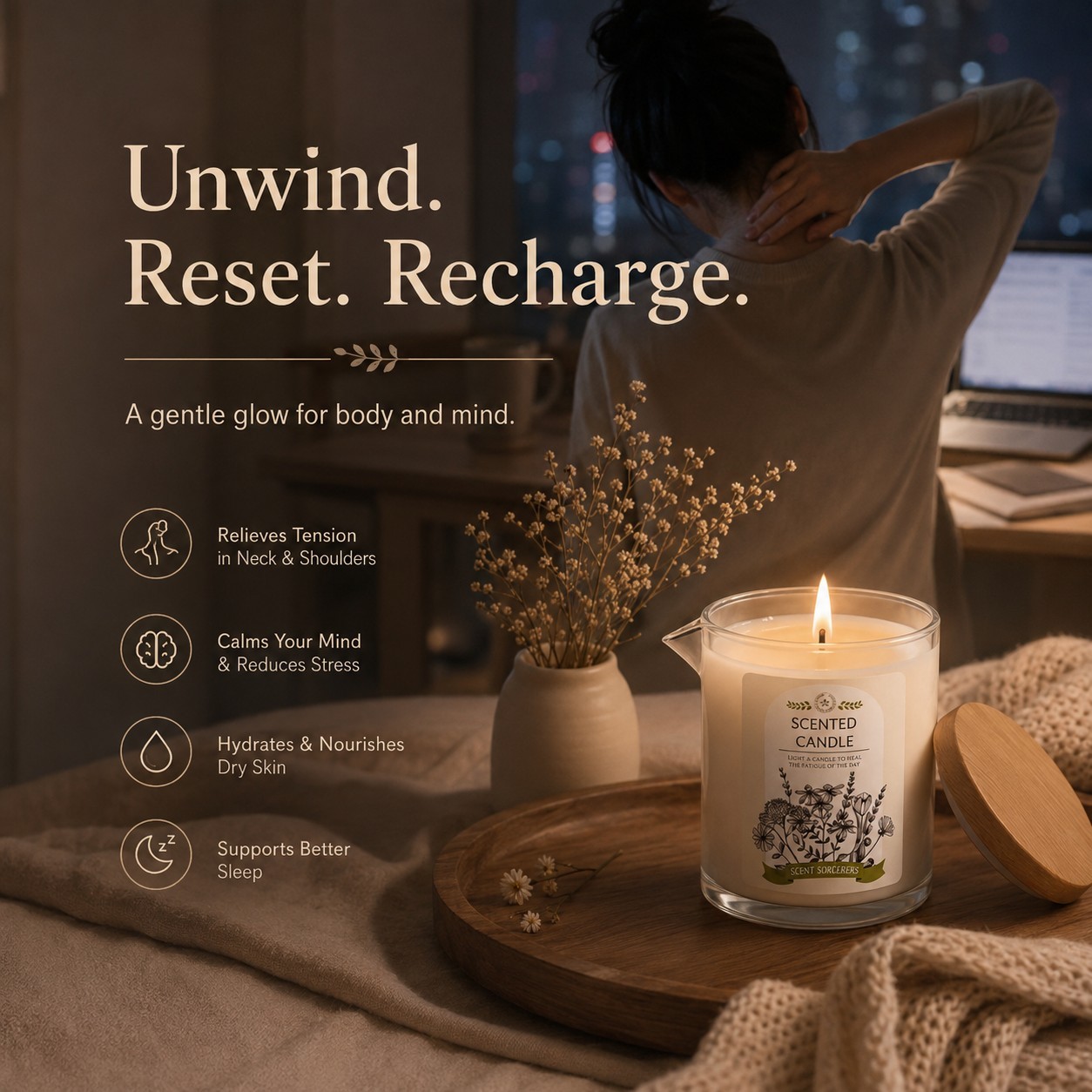Aromatherapy Essential Oil Massage Candle