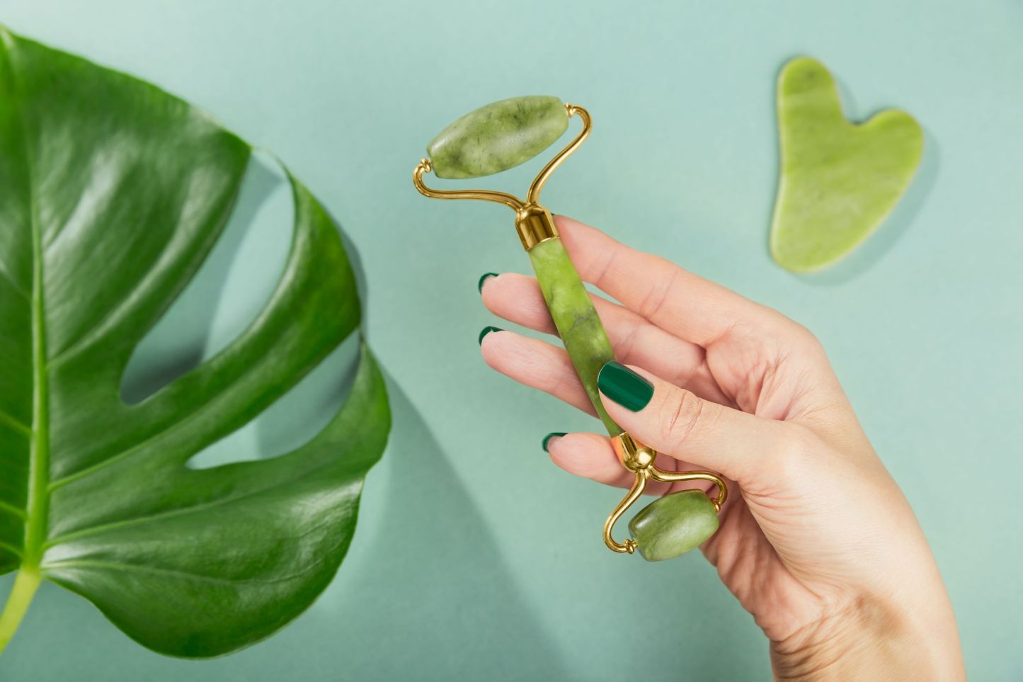 Jade Face Massage Roller & Gua Sha Scraping Massage Tool