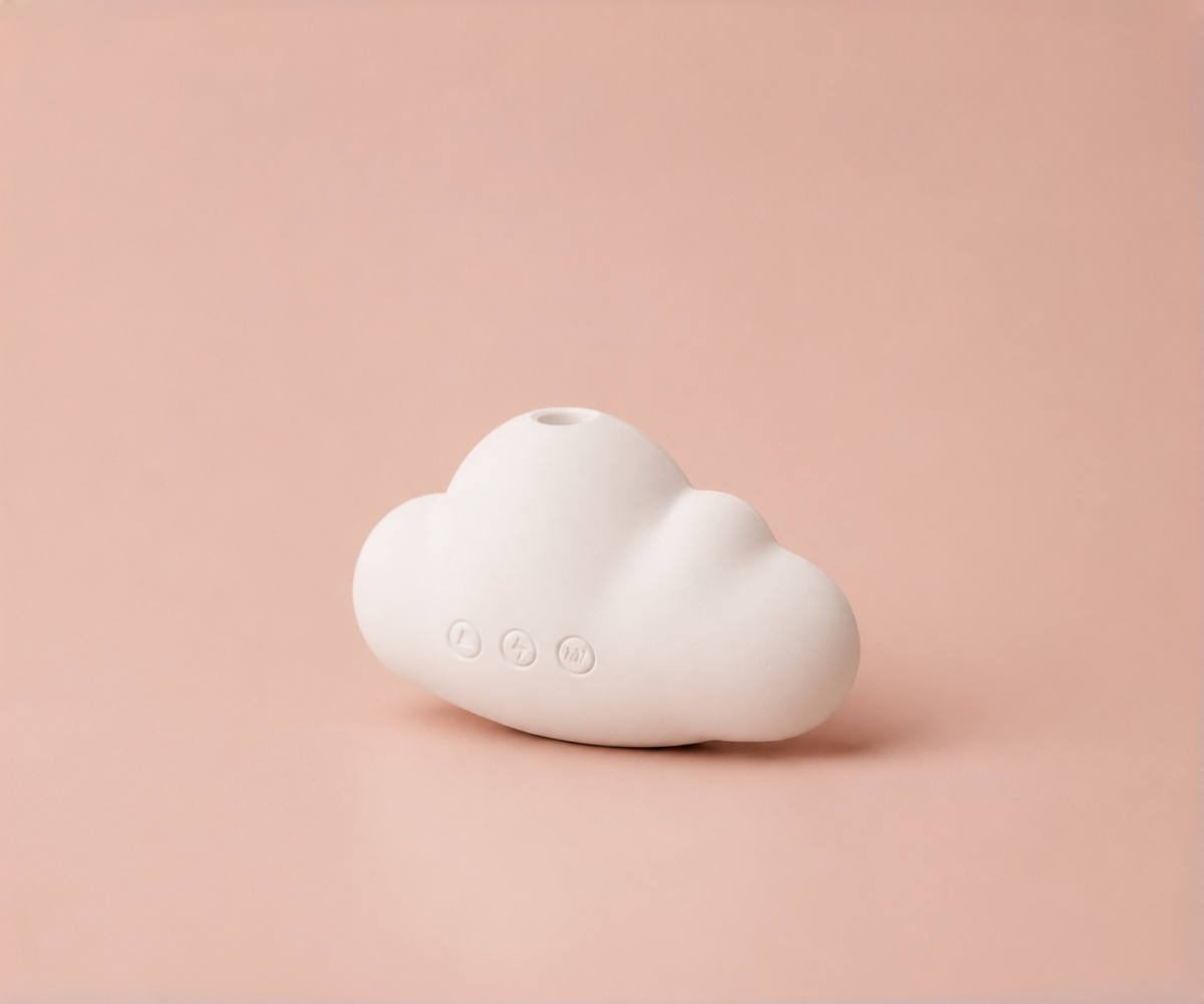 Aura cloud-shaped clitoral suction, vibration, and microcurrent massager