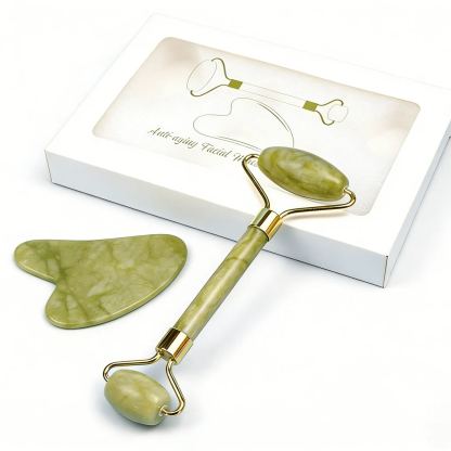 Jade Face Massage Roller & Gua Sha Scraping Massage Tool