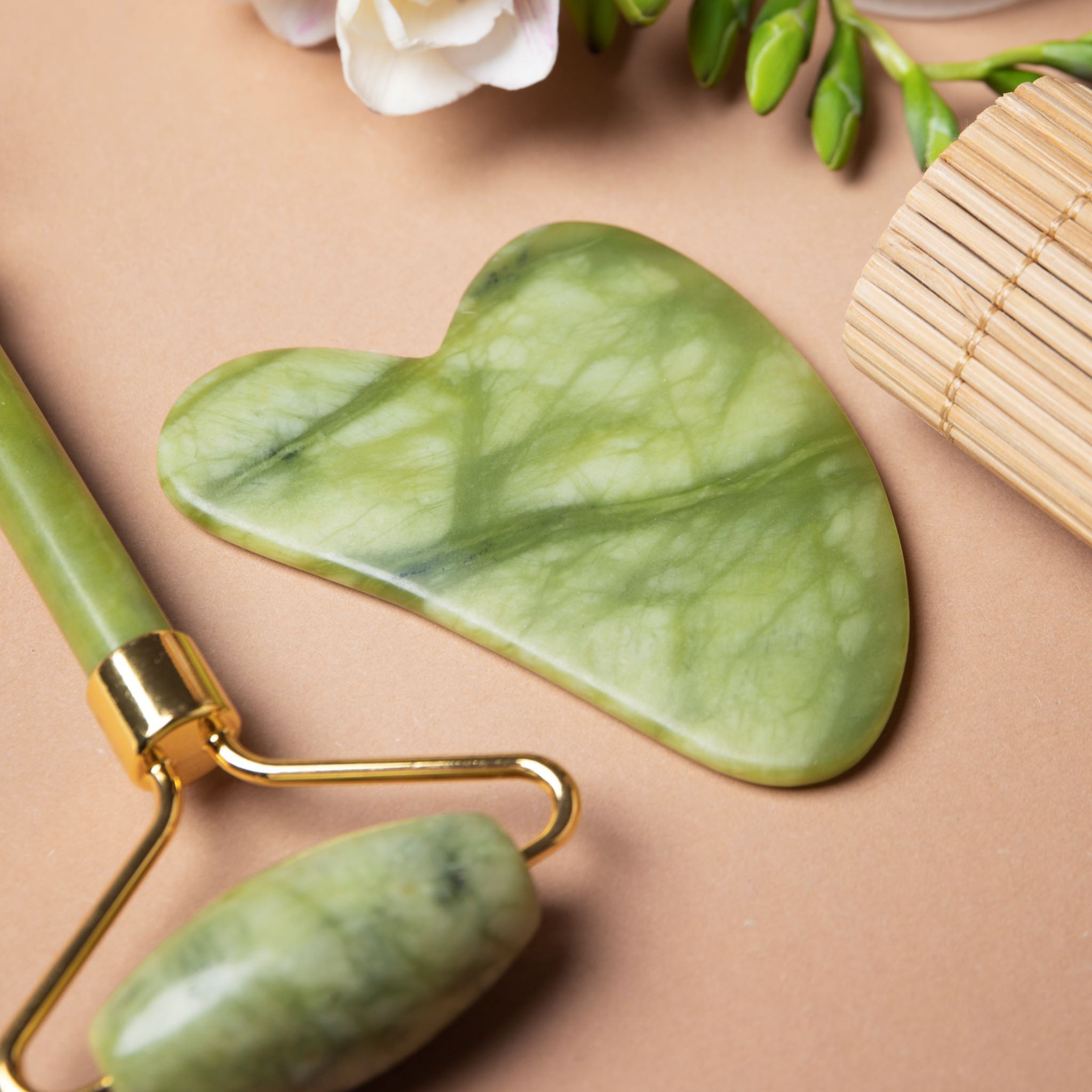 Jade Face Massage Roller & Gua Sha Scraping Massage Tool