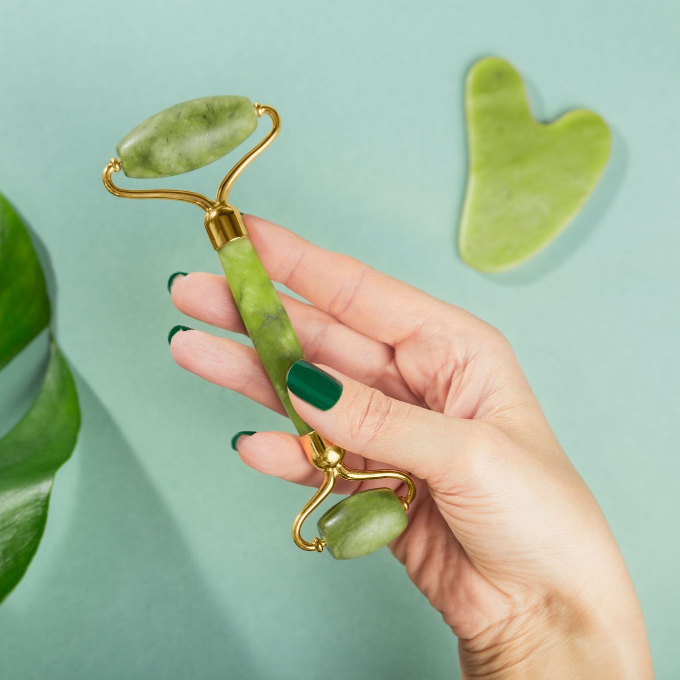 Jade Face Massage Roller & Gua Sha Scraping Massage Tool